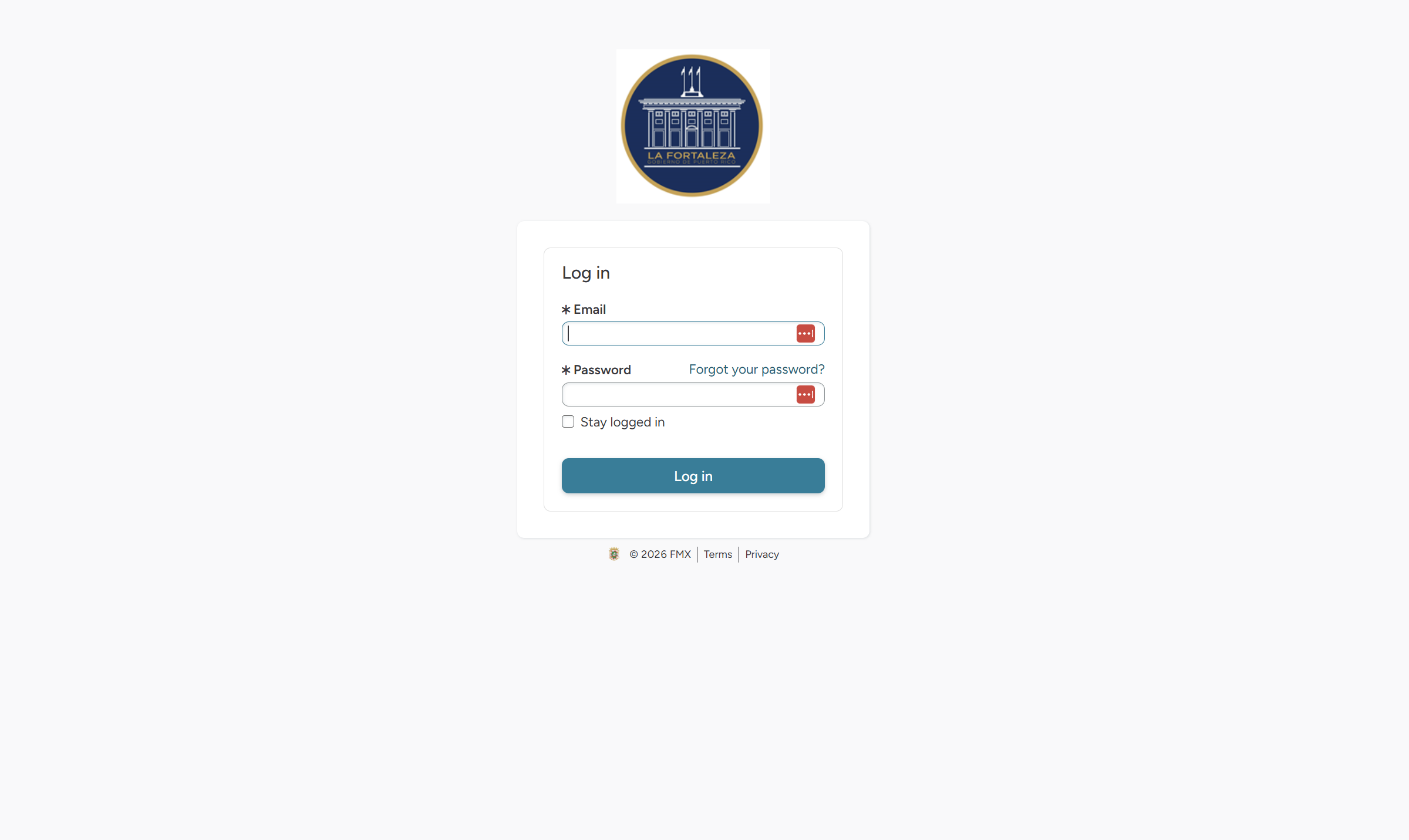 Login Page La Fortaleza — Plataforma de Inventario